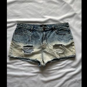 Forever 21 Distressed Acid Wash Jean Shorts